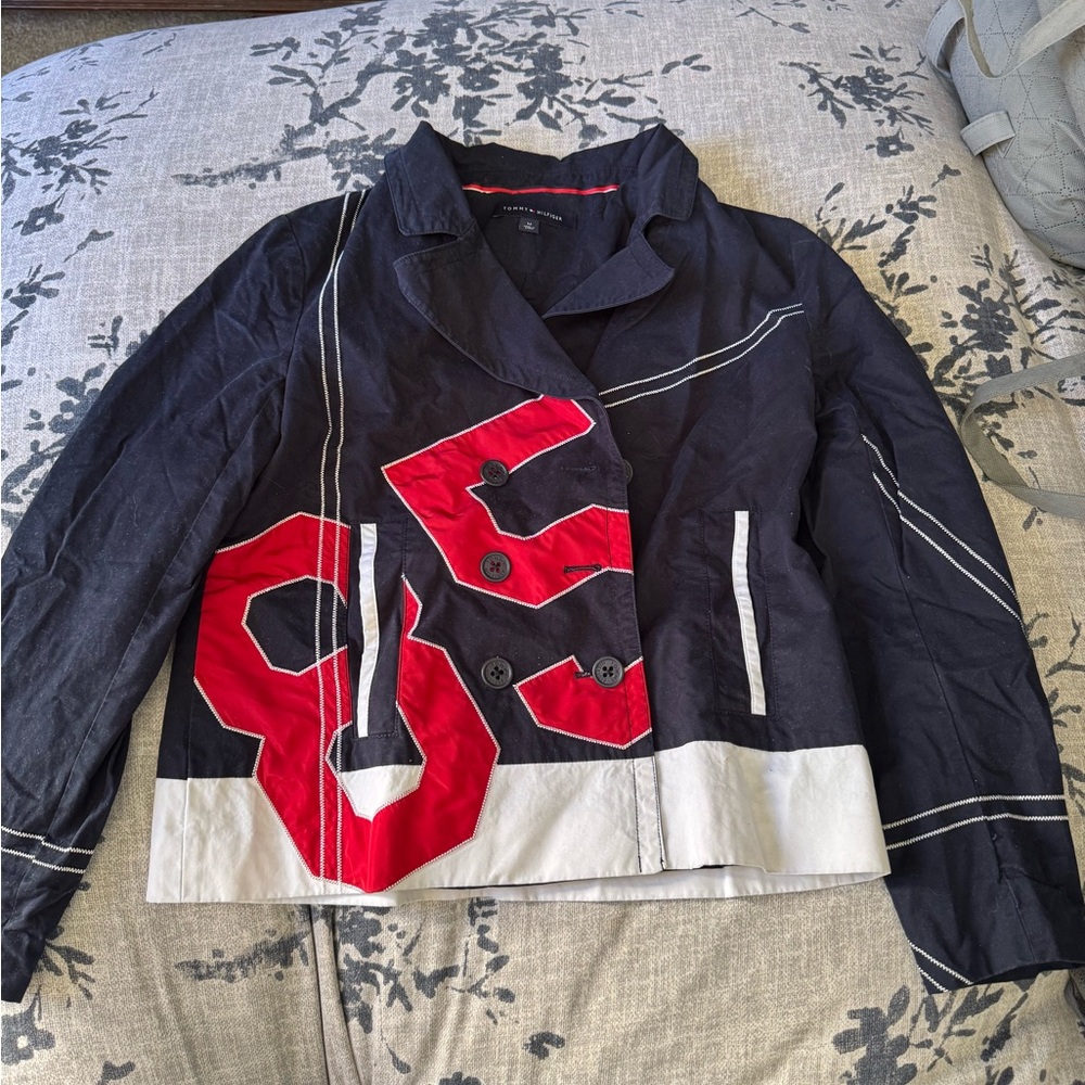 Tommy Hilfiger Black and Red Varsity Jacket